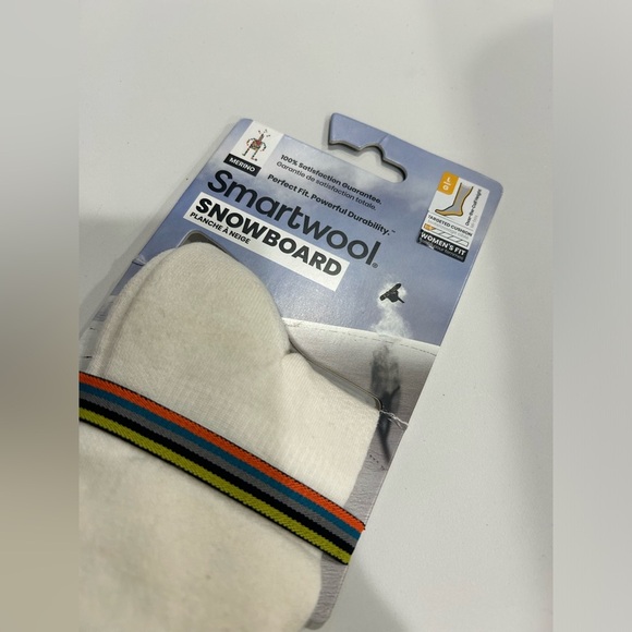 Smartwool Women's Large Snowboard OTC Socks Targeted Cushion White Purple NWT - Picture 2 of 7